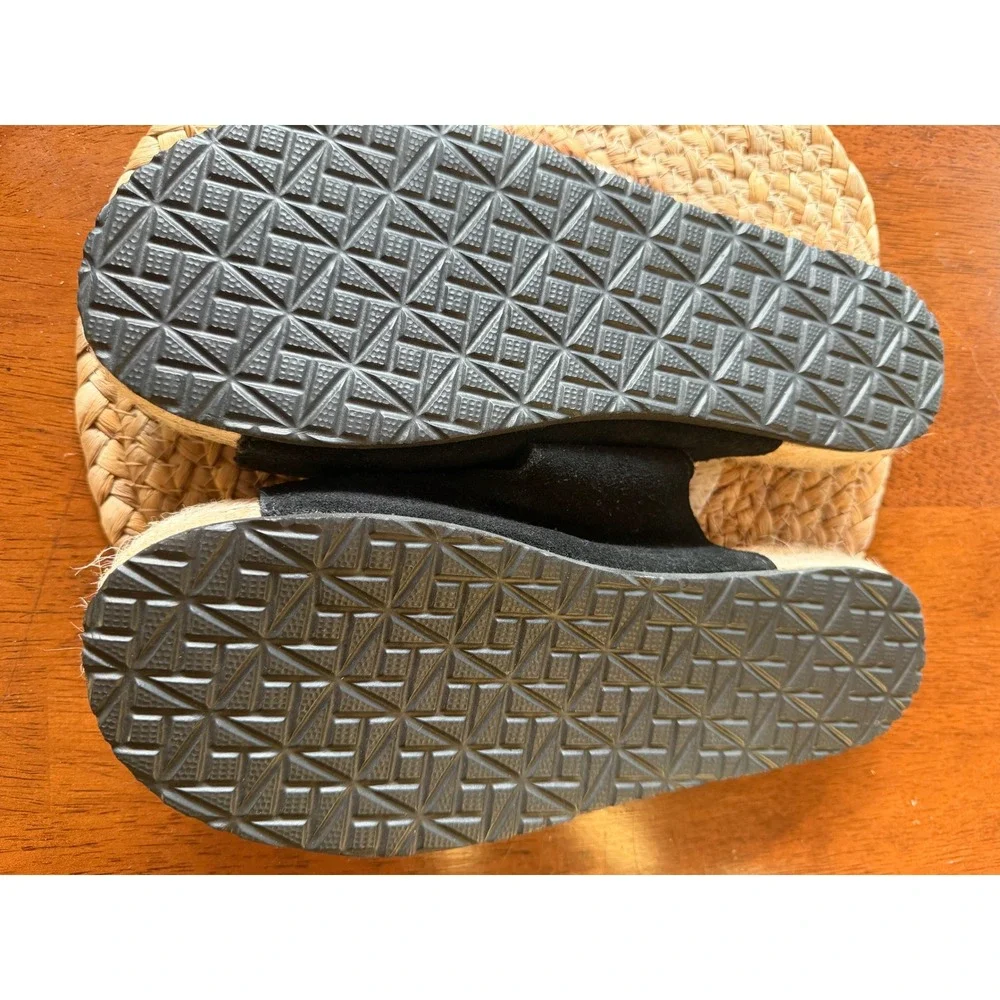 Haute Hippie Womens Black Suede Espadrille Slide Sandals Gold Buckle 8.5 - Picture 6 of 6